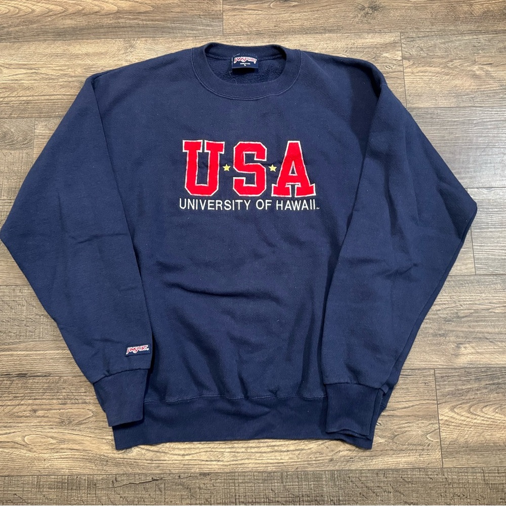 Vintage Jansport Navy USA University of Hawaii Crewneck Sweater